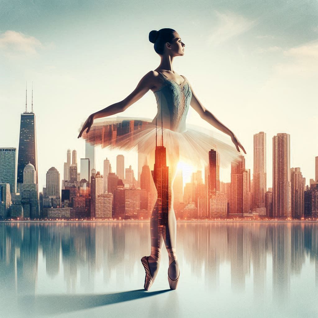 double exposure beautiful fantasy DALL-E 3 portrait landscap...