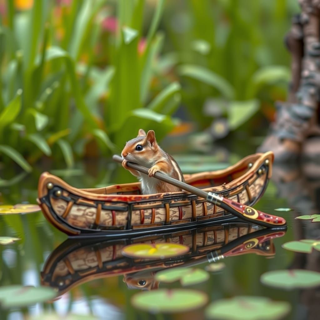 A chipmunk on the river  by @Virginia Allain