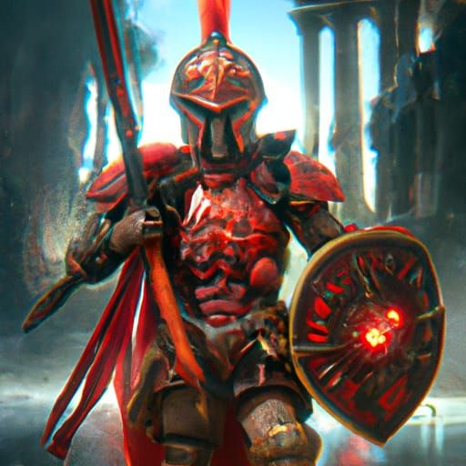 Red Roman warrior