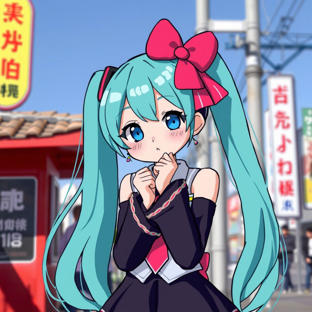 Kawaii Anime Girl with Cat Ears and Blonde Hair