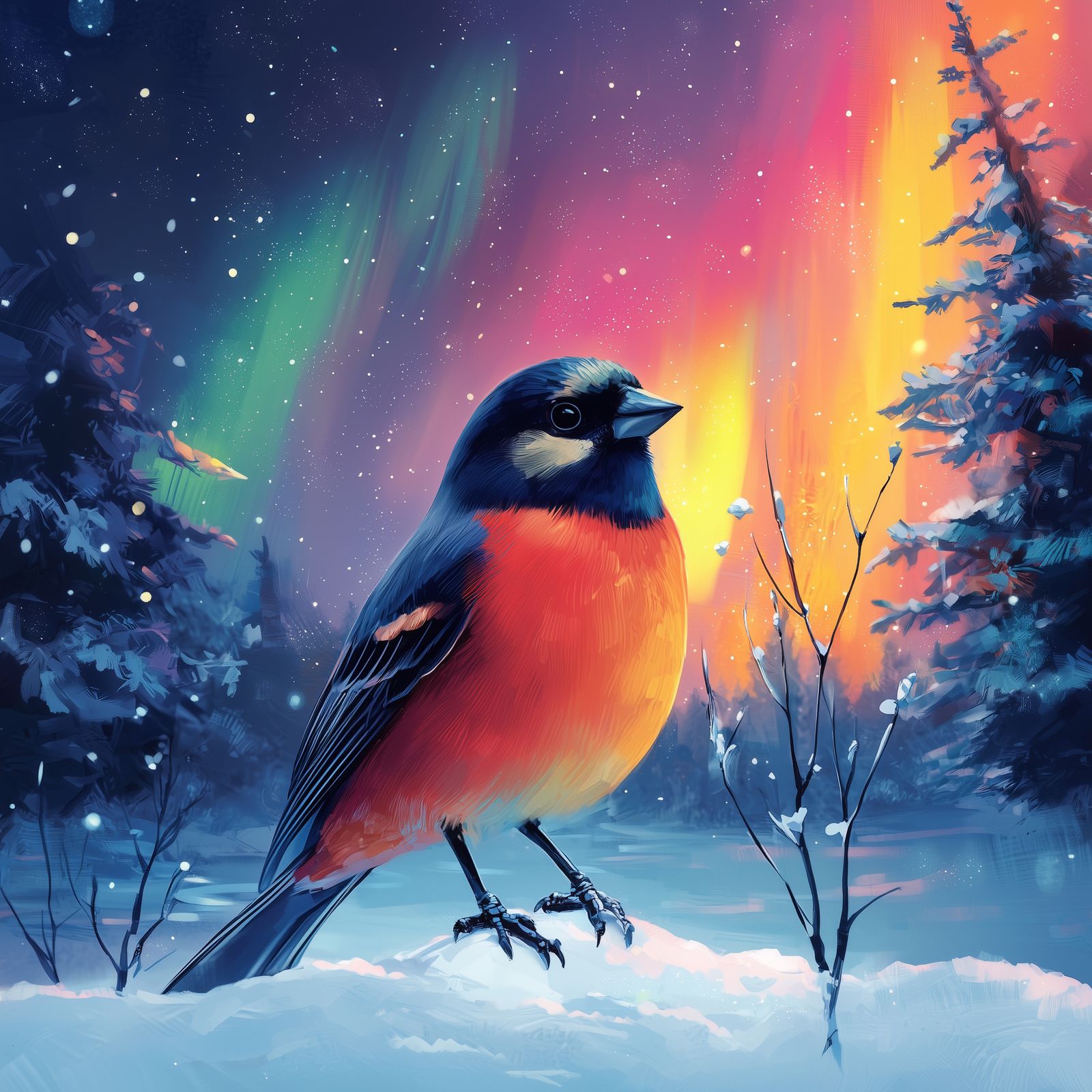 Bullfinch and the Natures Lightshow