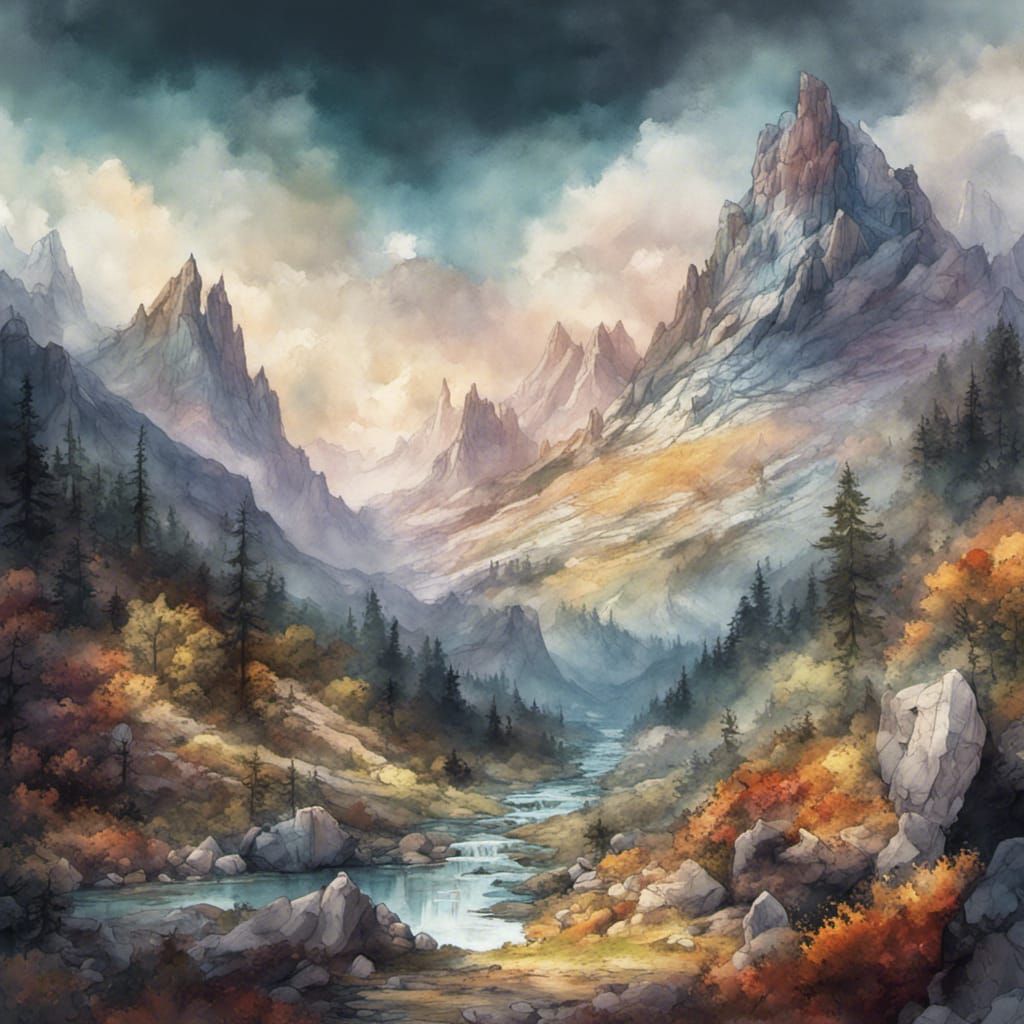 Mountain Landscape   by @GreenNails