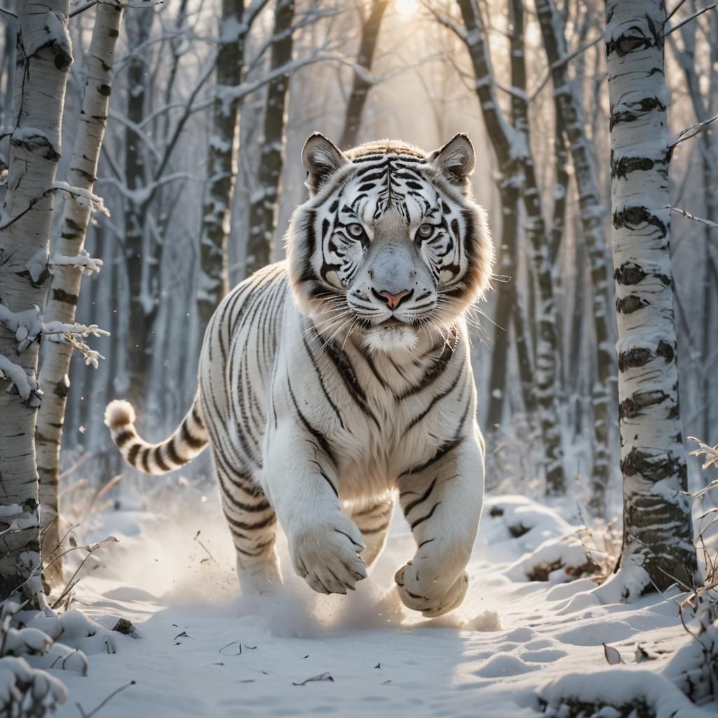 Weißer Tiger im Schnee