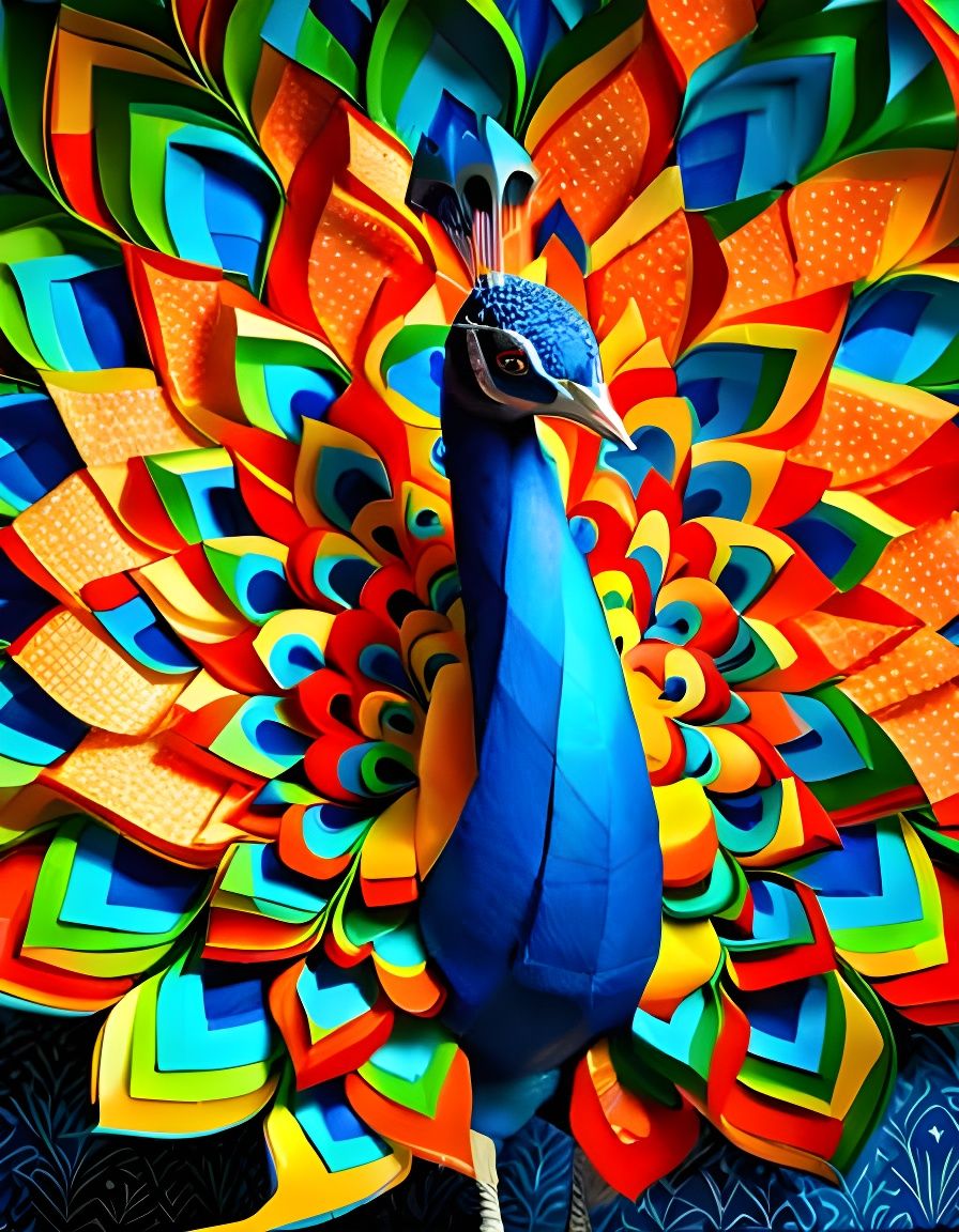 Paper Peacock  by @JJ_Rose