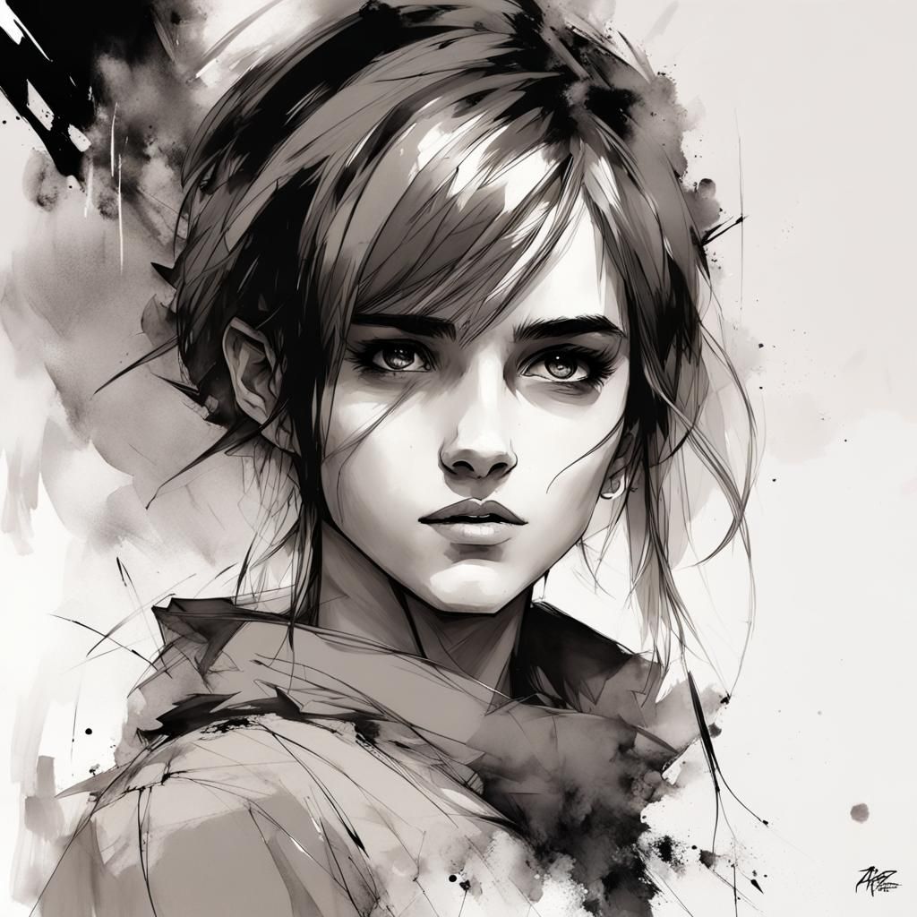 Rendered from a low angle, the anime girl who looks like emma watson was  depicted with a sense of grandeur, her presence larger than life.... - AI  Generated Artwork - NightCafe Creator