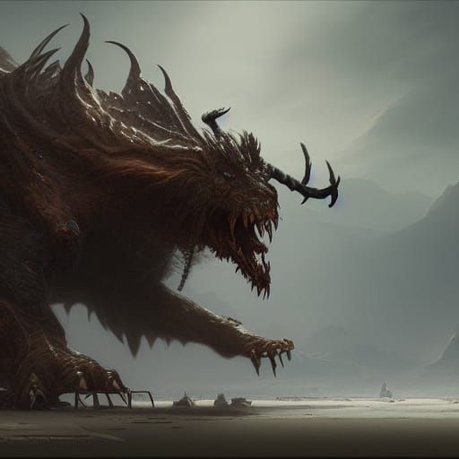 rapid feral beast by Greg Rutkowski intricately detailed hyp...