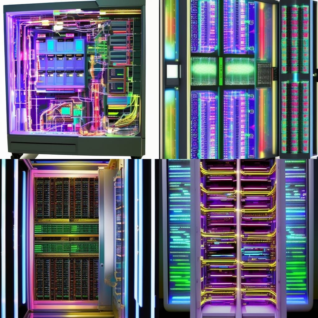 A futuristic mainframe;brain for cpu;;thermionic valves;;;bl...