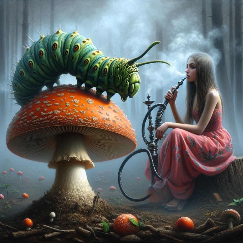 Alice Teaches the Caterpillar How To Smoke
