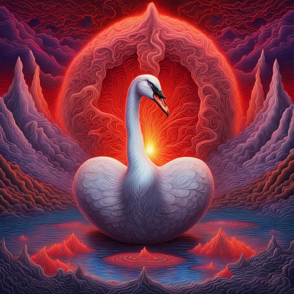 Swan Lava Lake - AI Generated Artwork - NightCafe Creator