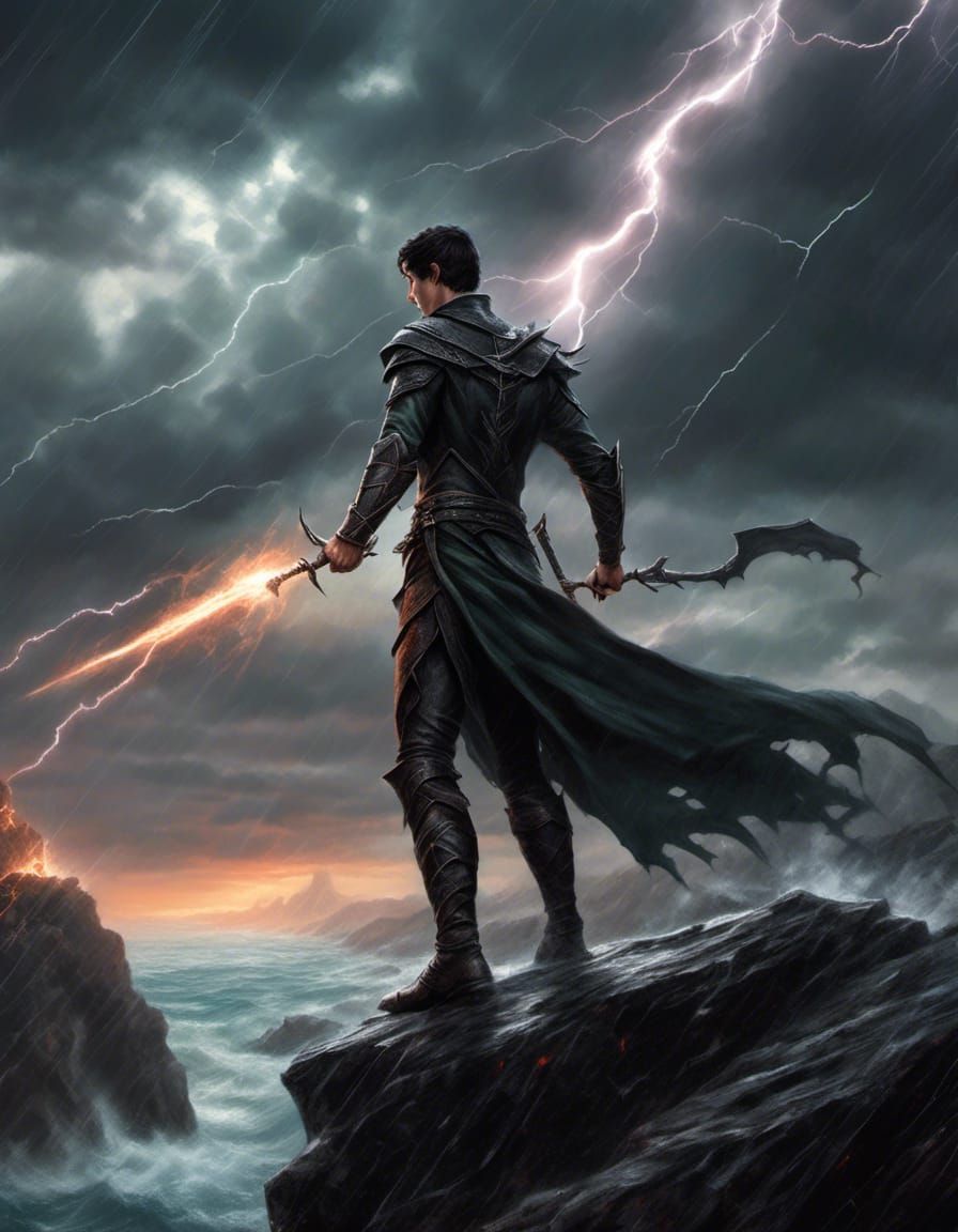 Elf Warlock Conjures Lightning Storm