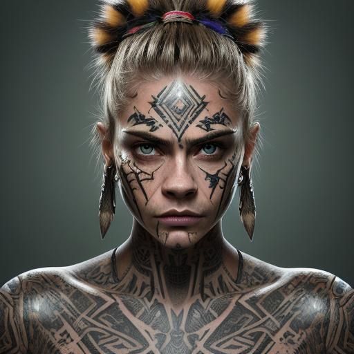 cara delevingne tribal tattoes