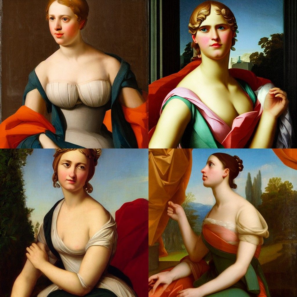 A portrait in the style of Neoclassicism