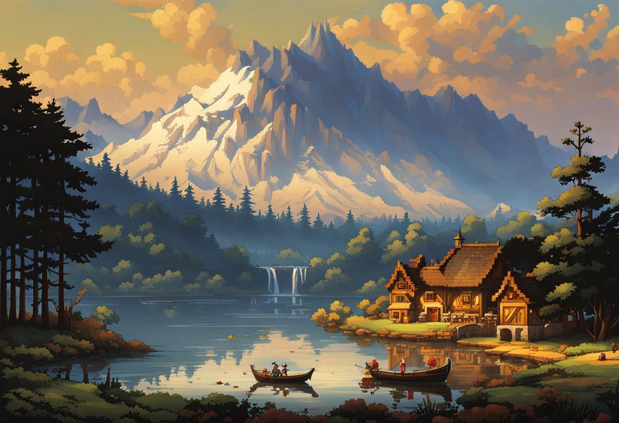 Pixel landscape  by @Ararauna Design