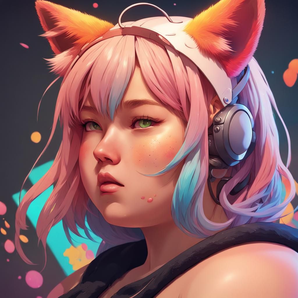 Fat anime girl - AI Generated Artwork - NightCafe Creator