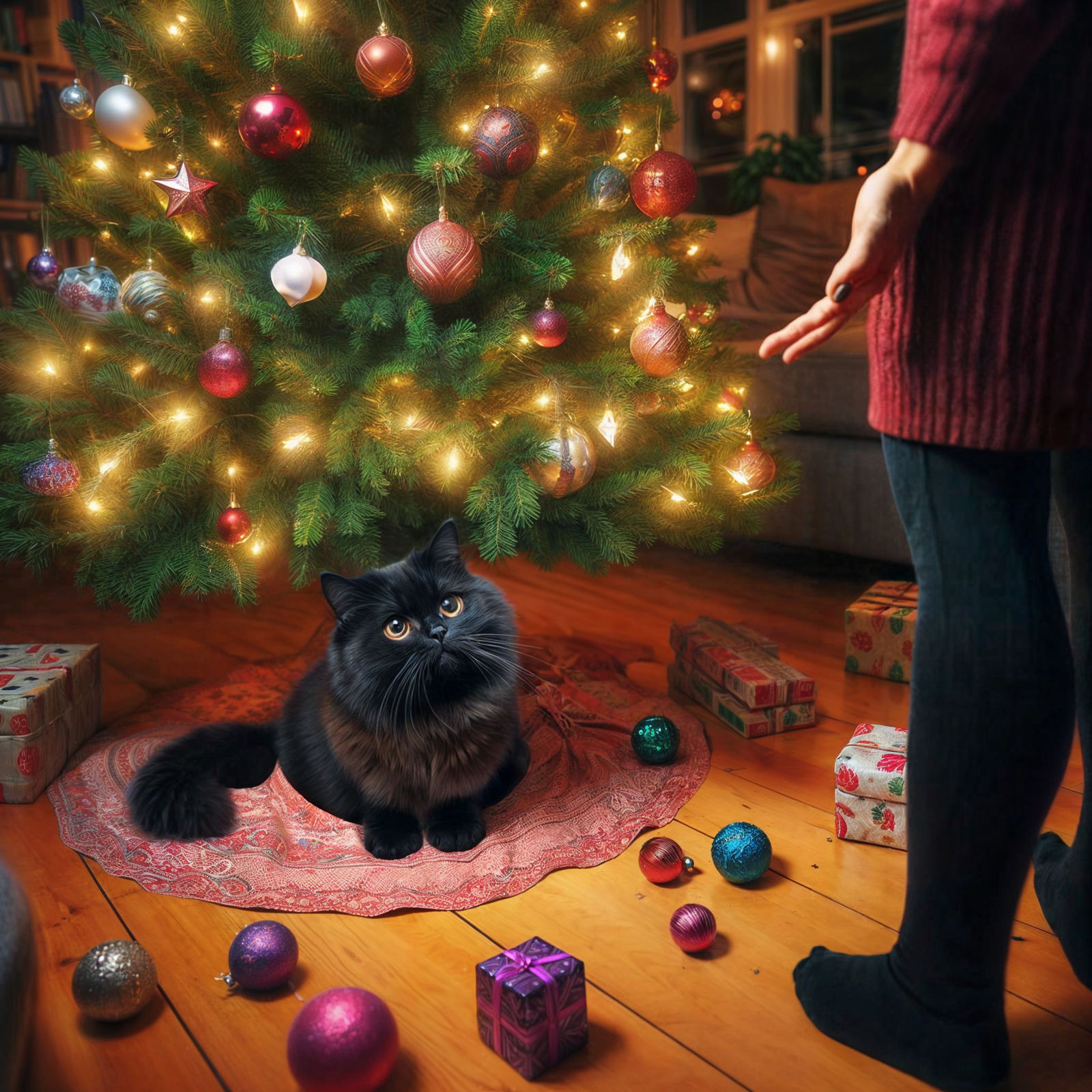 Current battle between my girlfriend and my kitty Bruce (no joke). 😂