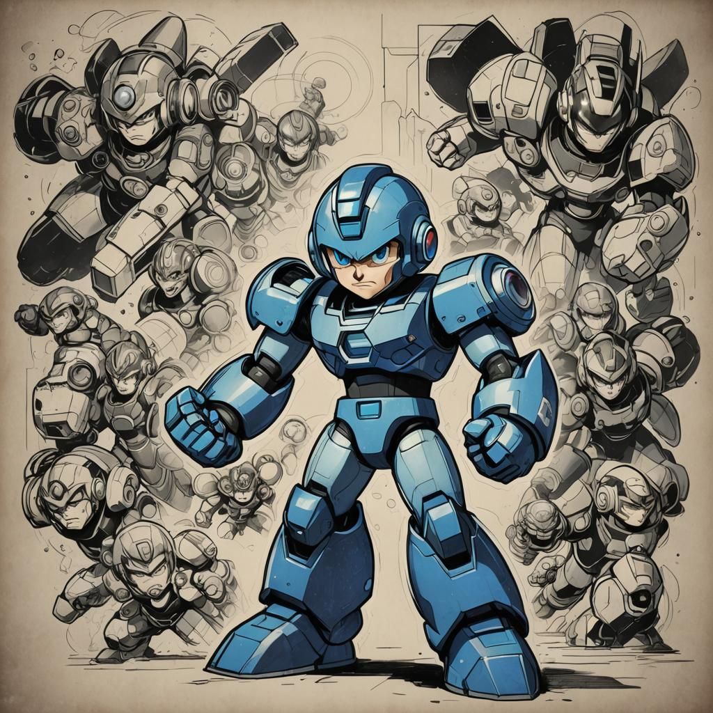 Megaman drawn in the style of jim lee - AI Generated Artwork ...