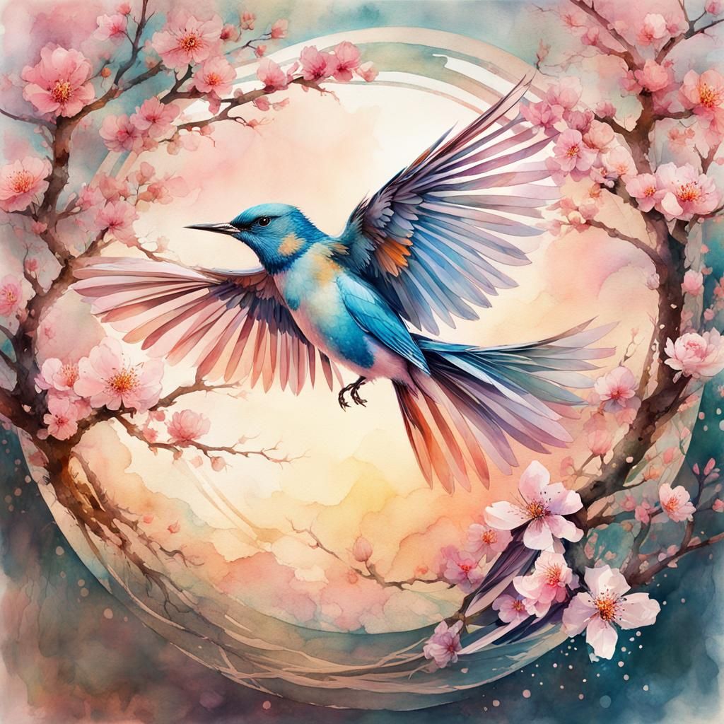blossom bird  by @Charlotti
