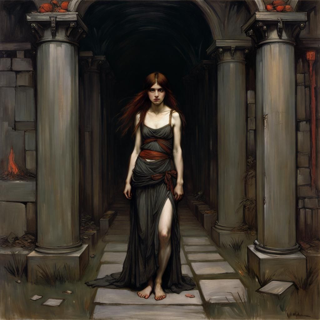 Grimdark by John William Waterhouse - AI Generated Artwork - NightCafe ...