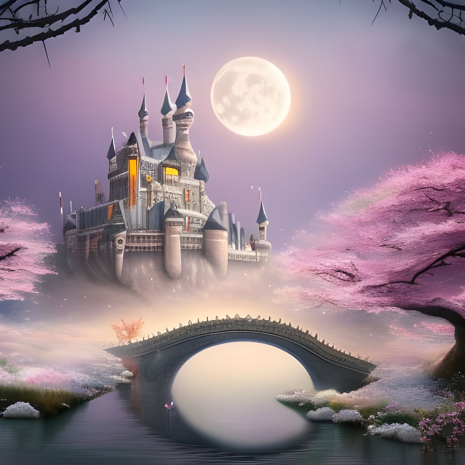 Castle of cherry blossom   by @RN_Creation 