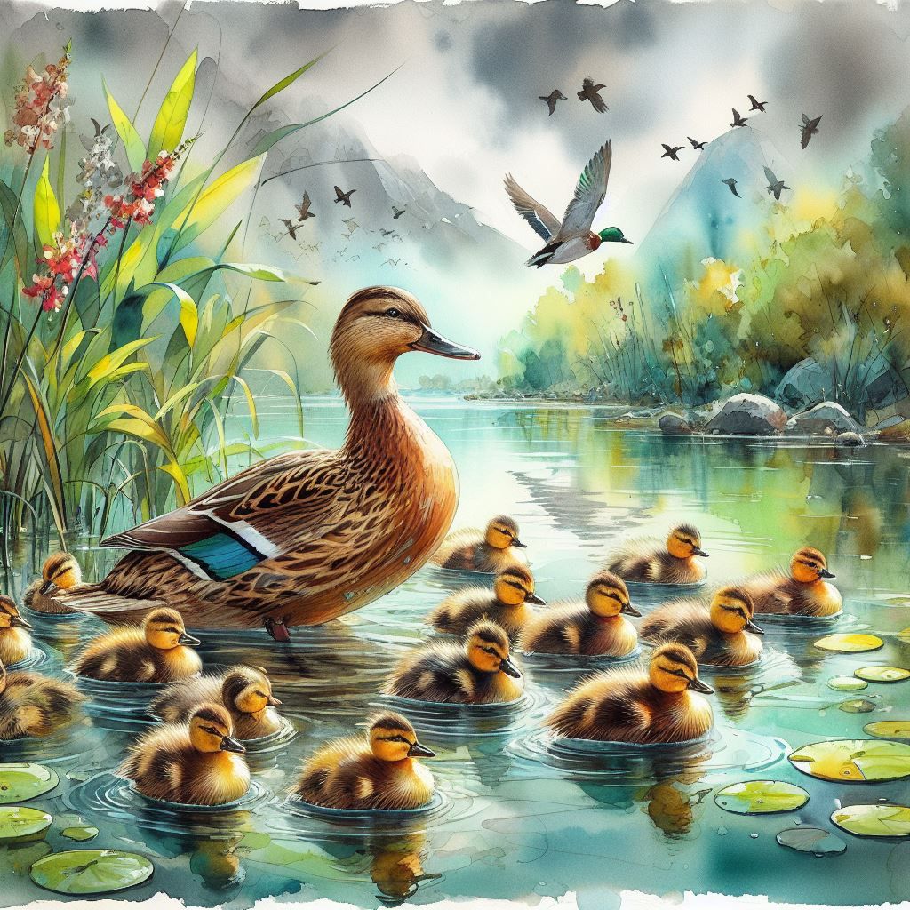 Duck mom and ducklings 🐥