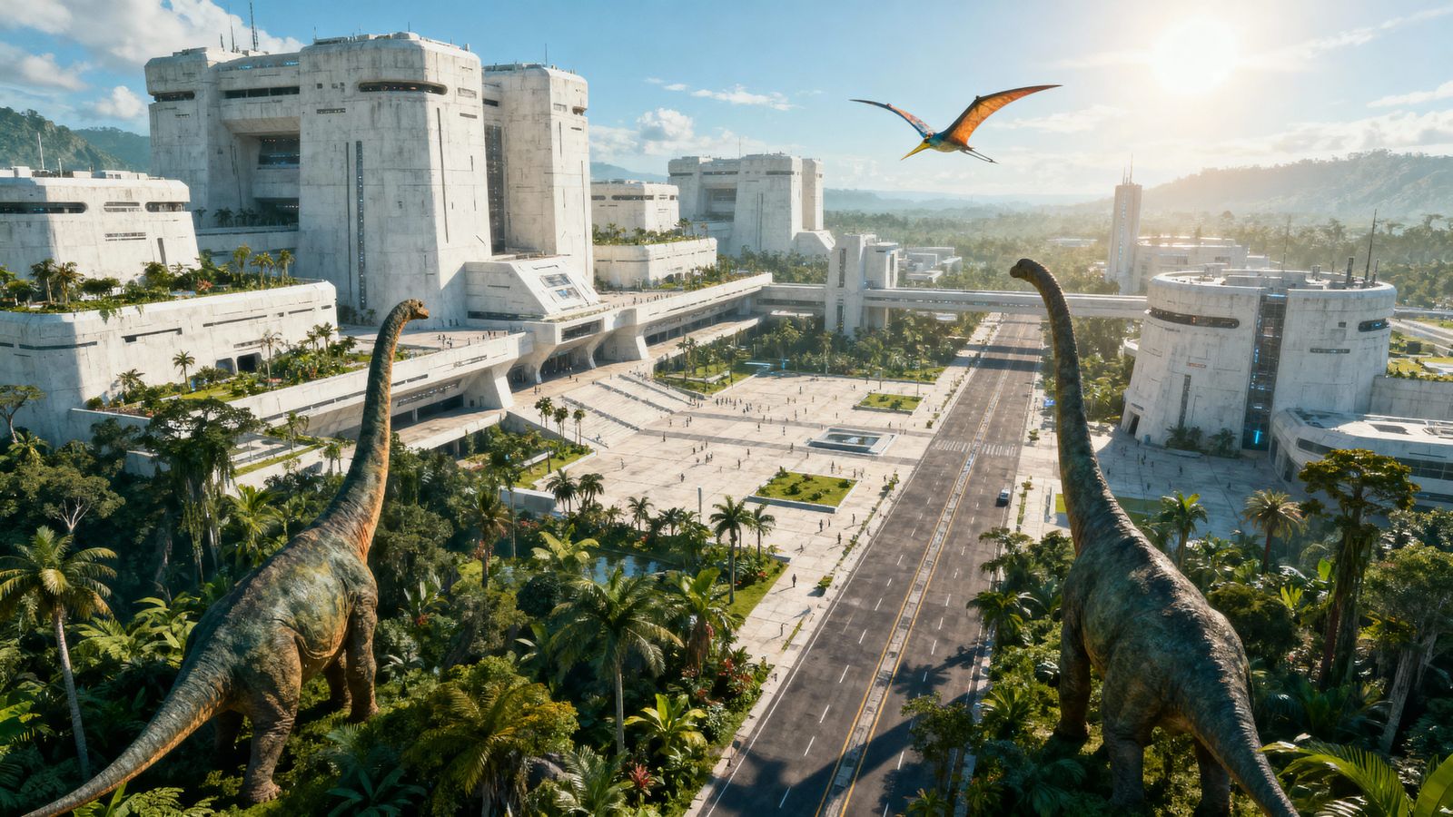 Vue d'en haut :

Métropole futuriste metamorphique, par des hauts bunkers, futuristes, formant un quartier ...  by @Daniel H-B