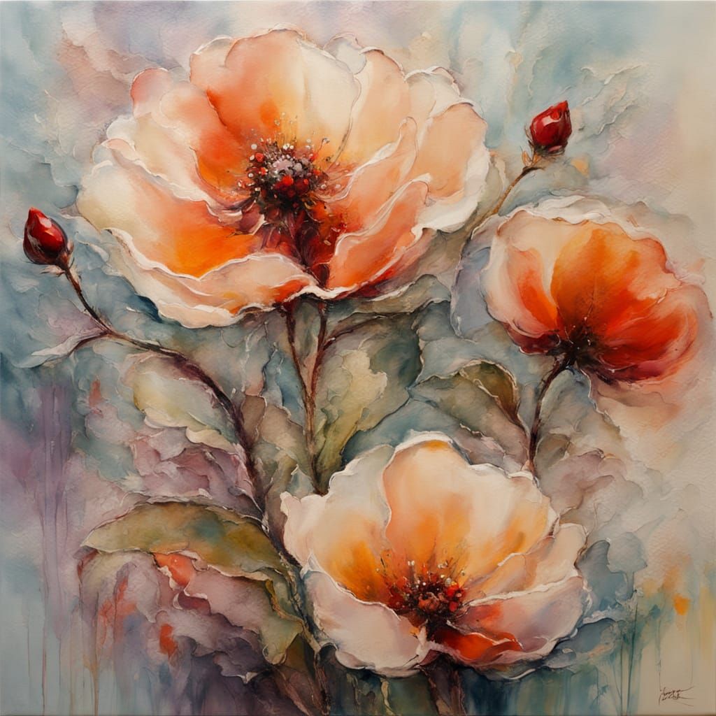 Blooming rosehip  by @Gokiburi