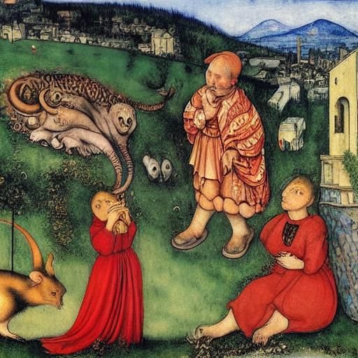 The mice have risen over the city, the air smells of wine, t...