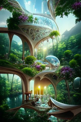 Beautiful Solarpunk Treehouse undefined