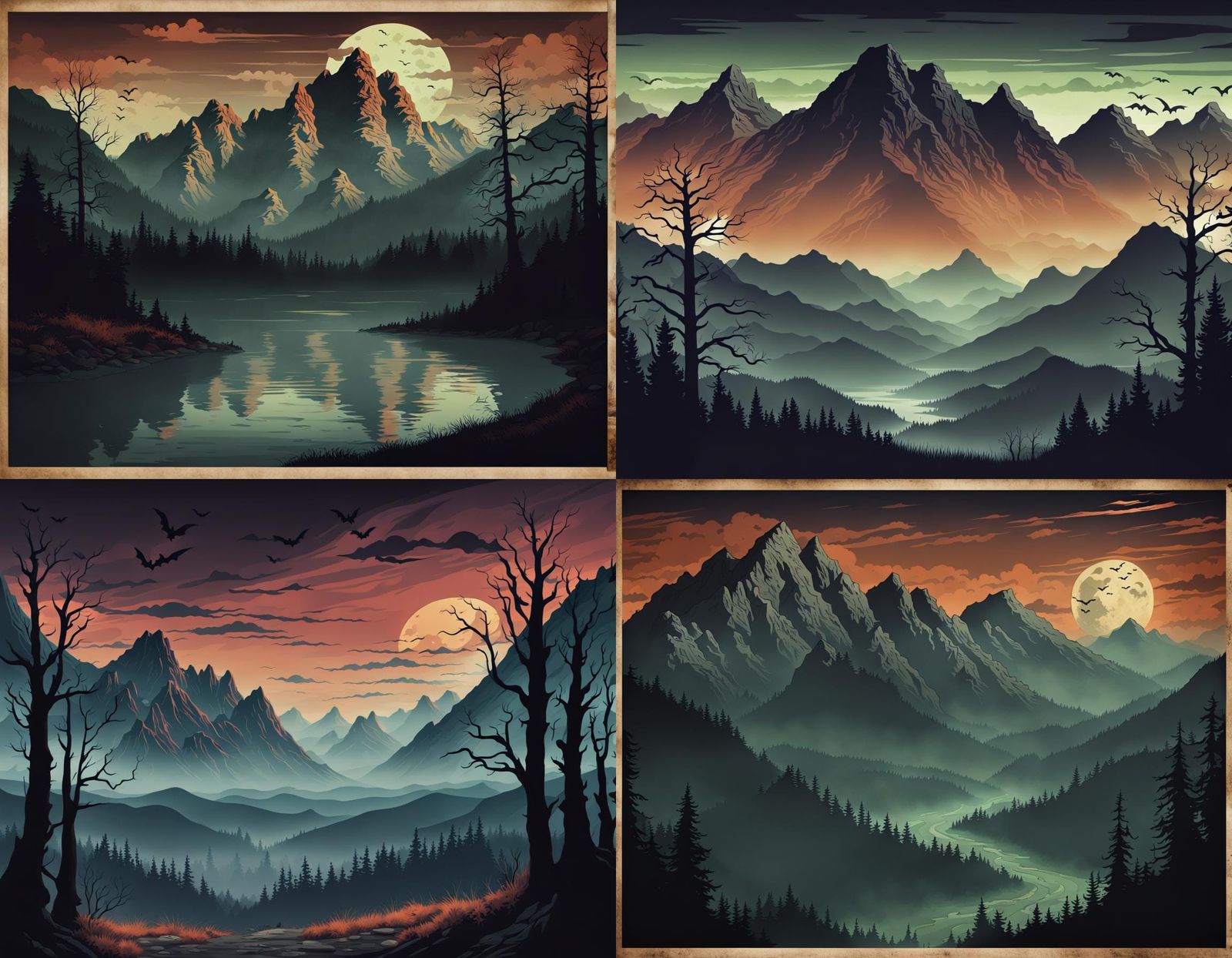 spooky mountain range - AI Generated Artwork - NightCafe Creator