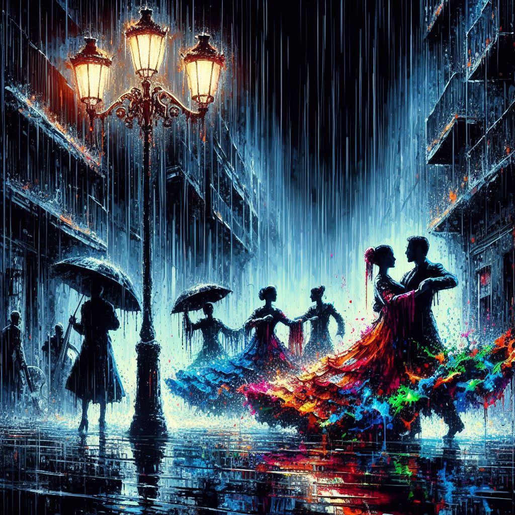 Flamenco Couple Dancing in the rain