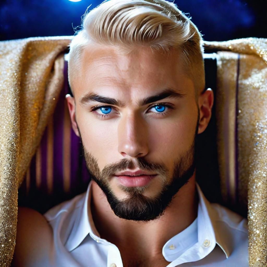 Handsome man with magic blue eyes - AI Generated Artwork - NightCafe Creator