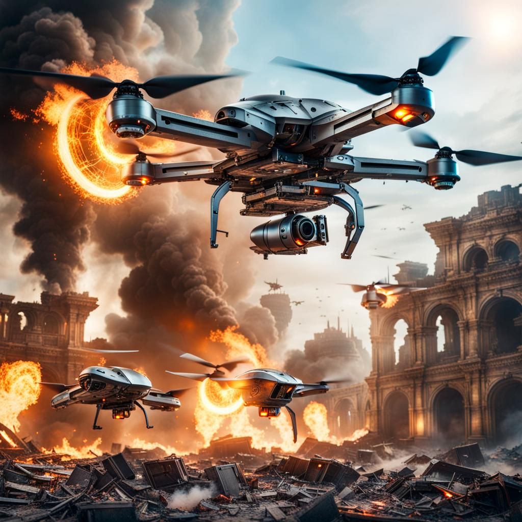 Future War Of Drones - AI Generated Artwork - NightCafe Creator