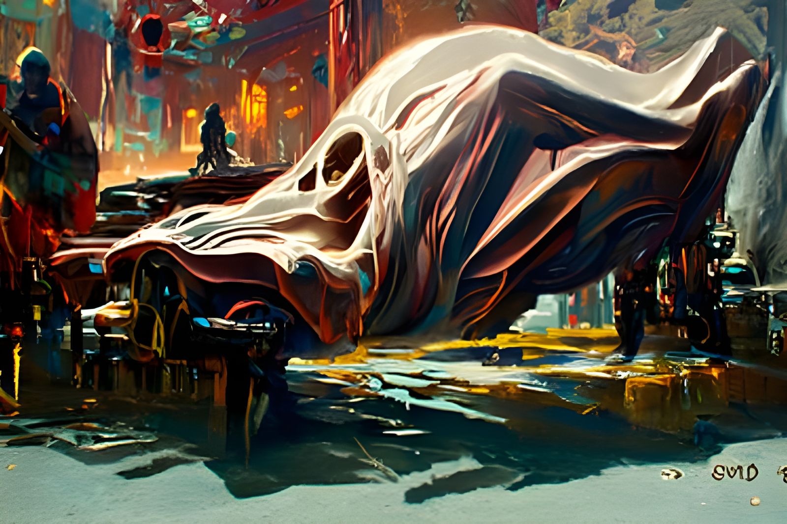 Emoji Faces in Steampunk Candyland, Digital Painting