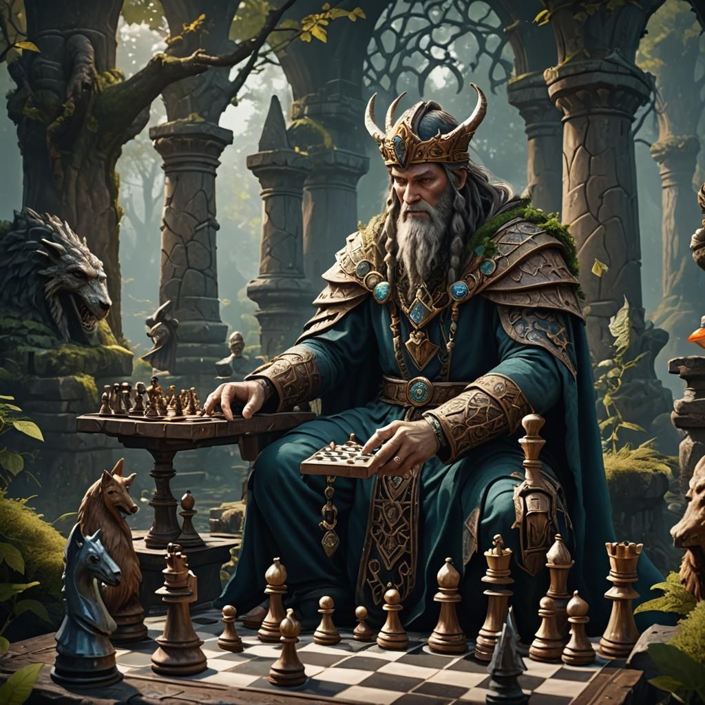 Druid playing chess