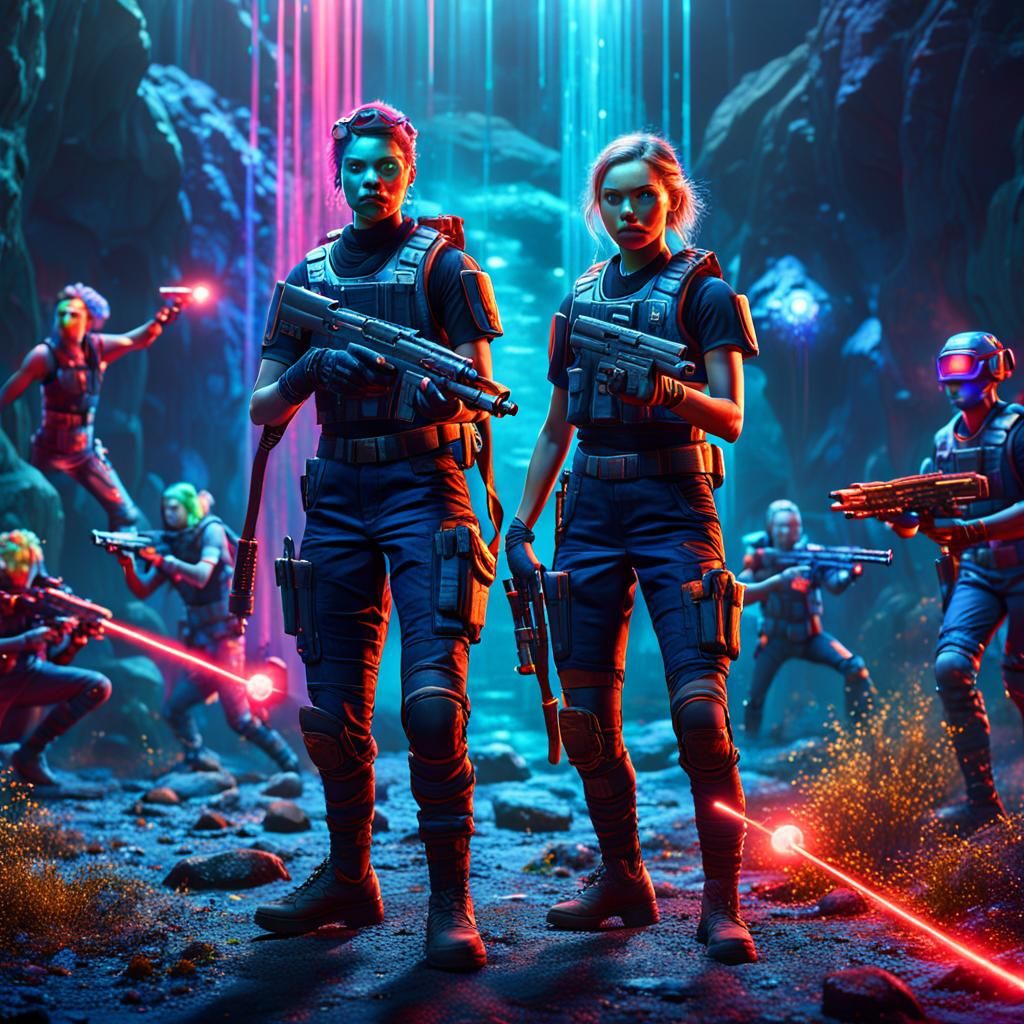 Light laser tag people