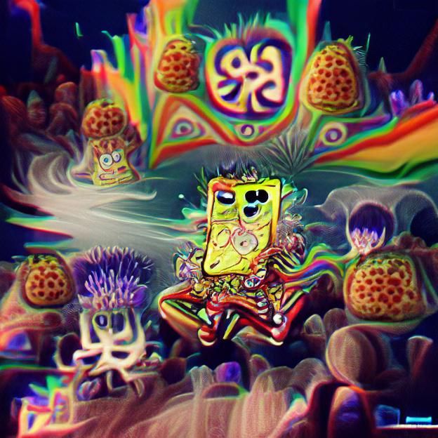 psychedelic spongebob