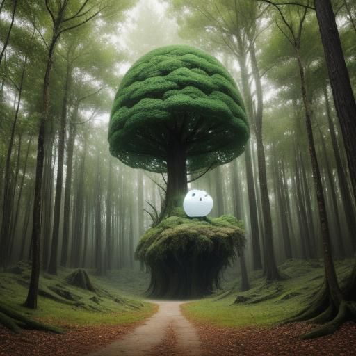 Marshmallow Monster in Dreamy Cheesecloth Forest
