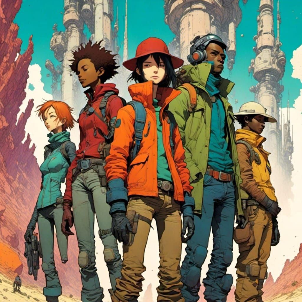 <lora:SciFae Serenity:1.0> Mœbius inspired FLCL artwork