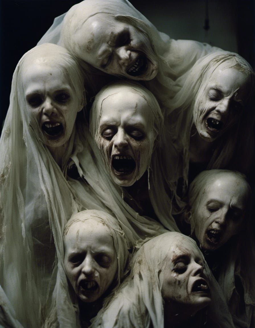 <lora:Nightmare:1.0> Complex  ragged ghost enraged screaming , translucent , white ragged cloth , nightmare, by Sarah Moon , Bill Henson, Ma...