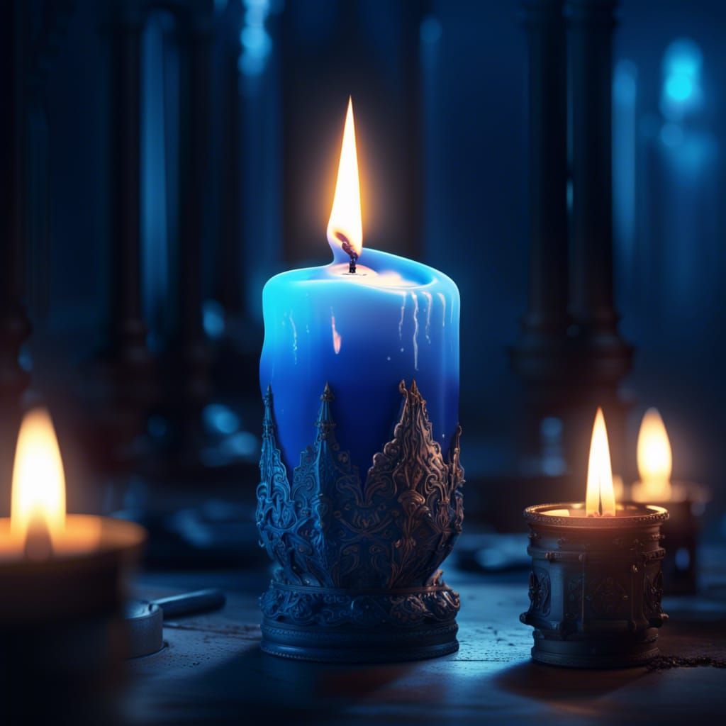 blue flame, candle Epic cinematic brilliant stunning intricate