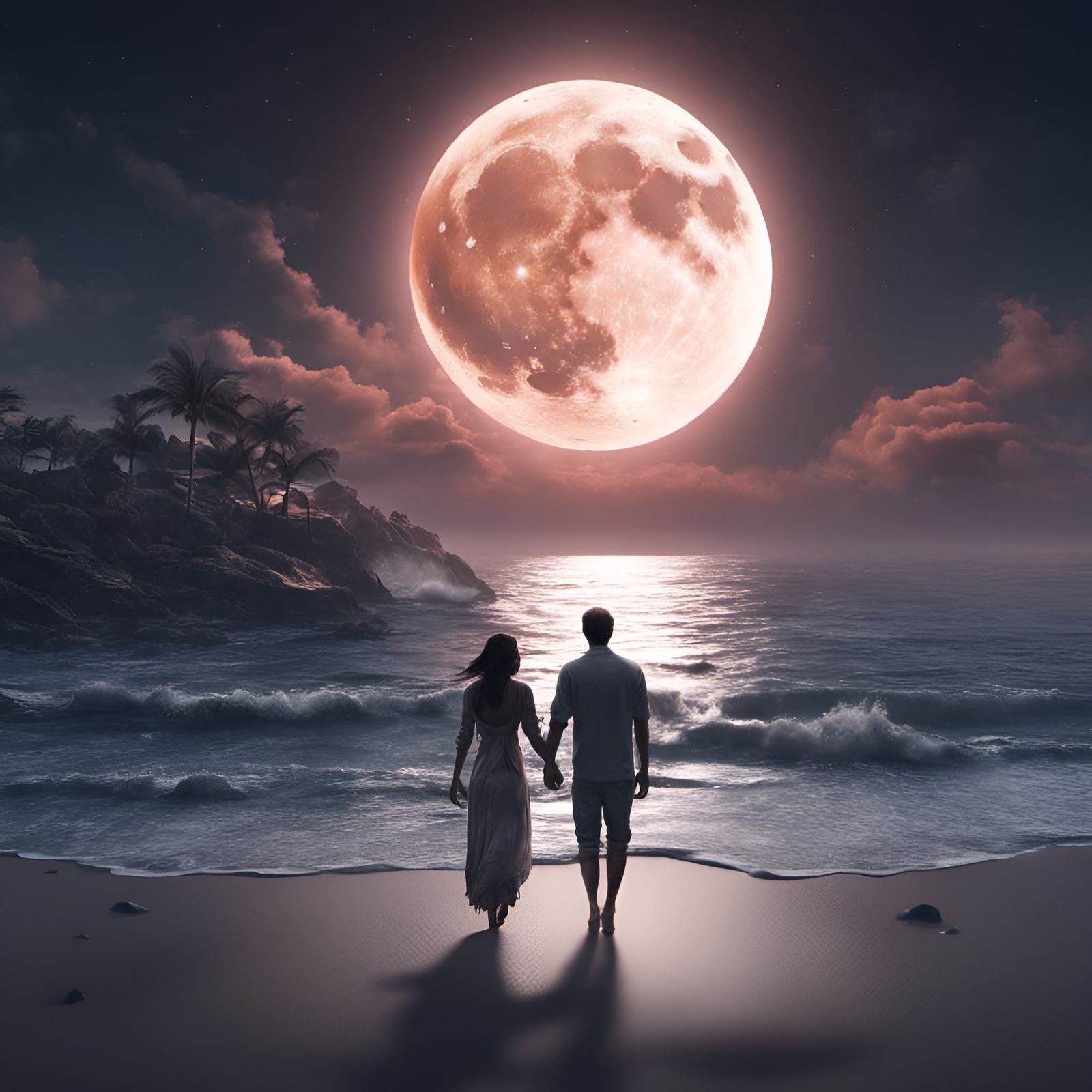 Couple, moonlight   by @Venice Man