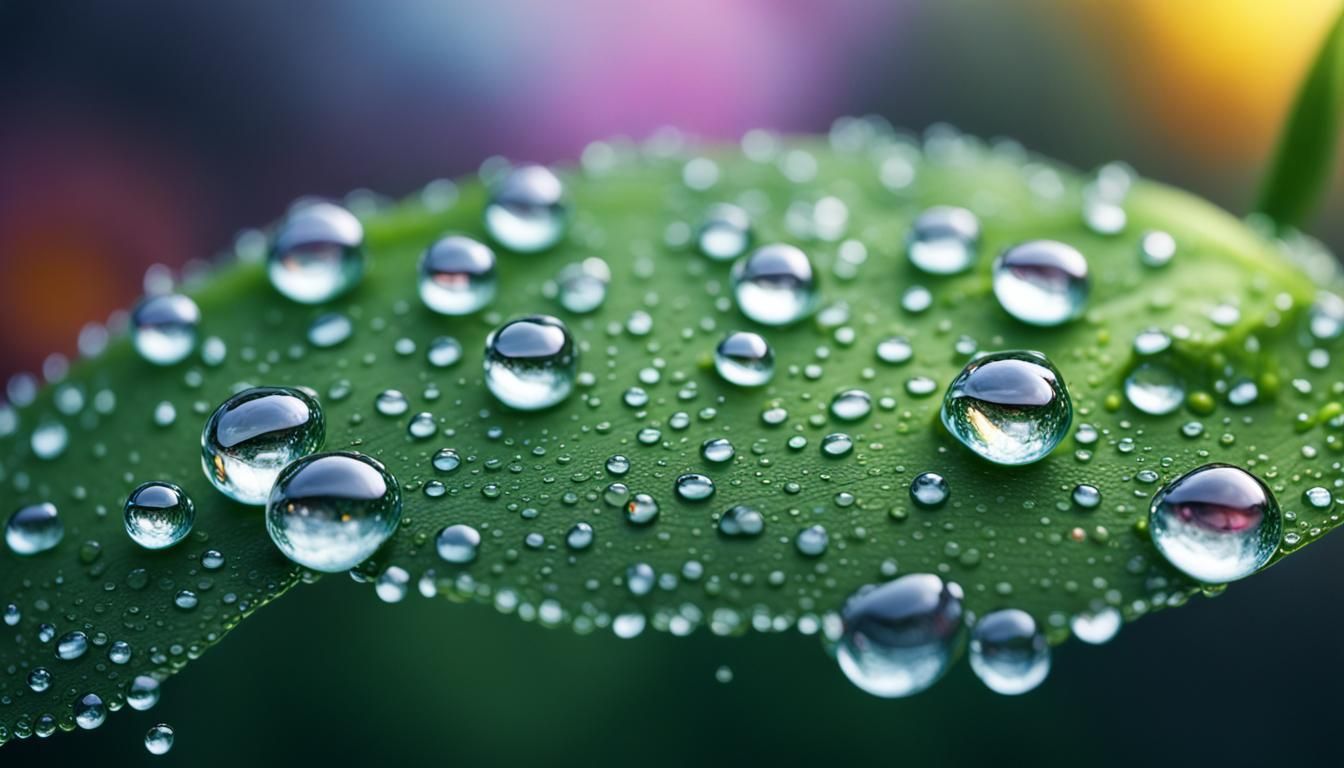 Artwork that conveys the beauty and freshness of dew drops, ...