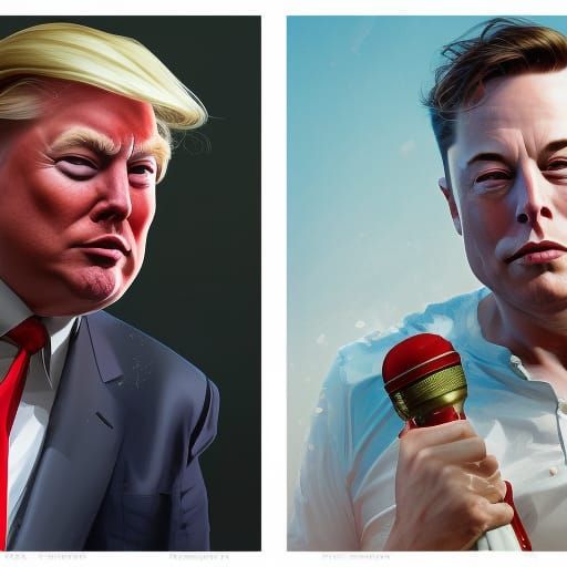 Elon Musk as Donald Trump - AI Generated Artwork - NightCafe Creator