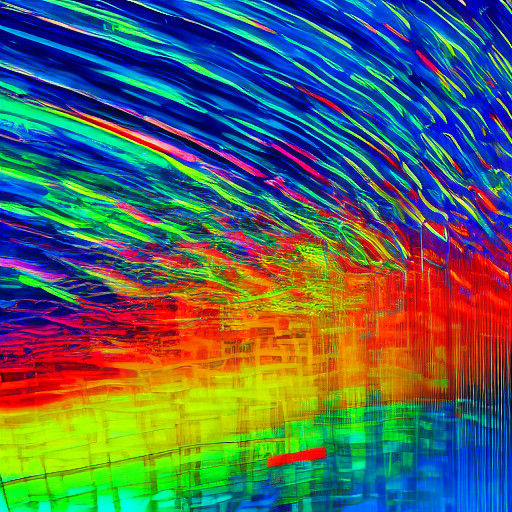 Vibrant Cityscape in Triadic Colors, Captured in a Kaleidosc...