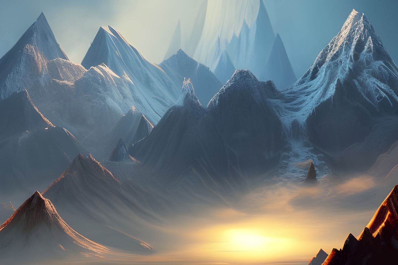 Mountain of Erebor.  detailed matte painting, deep color, fa...