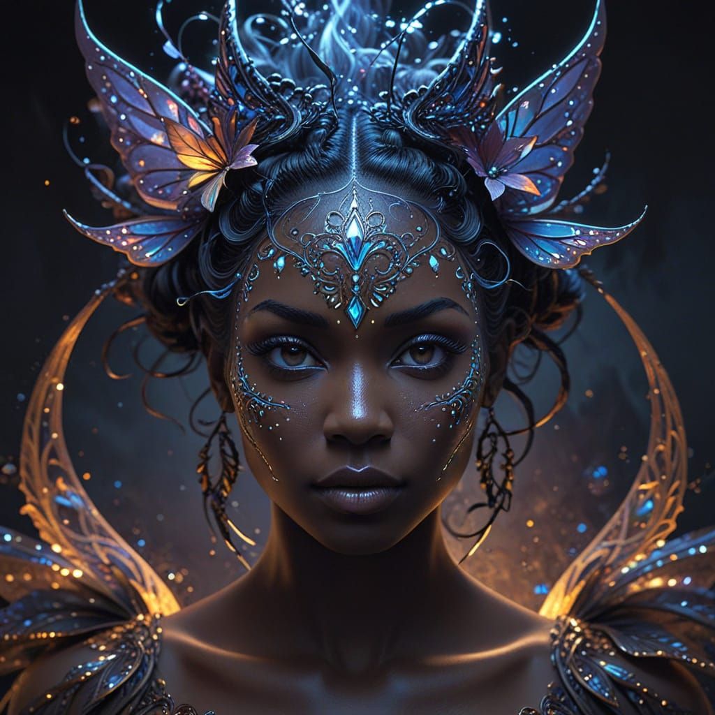 Multiracial Gothic Fairy in Ethereal Splendor