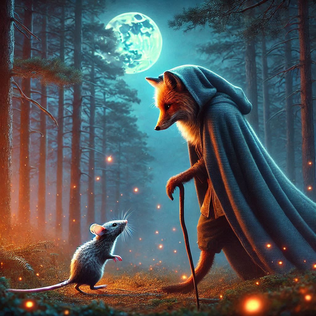 traveling fox and mouse