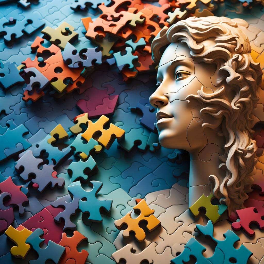 Giant sculpture puzzle pieces  by @Kyla