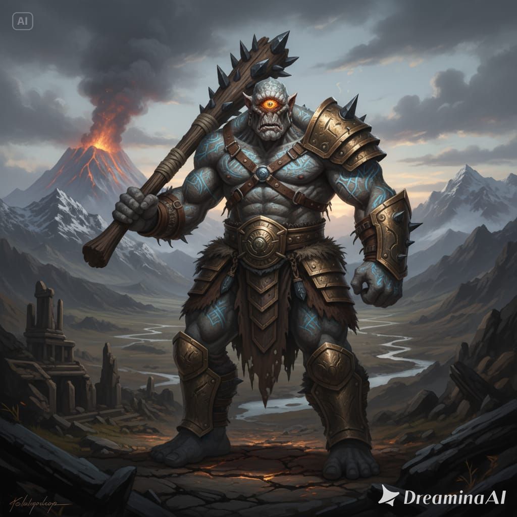 Legend Cyclop The giant men with one eye on their forehead