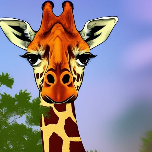 Portrait of Giraffe - AI Generated Artwork - NightCafe Creator